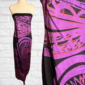 Trina Turk Strapless Purple Black Maxi Dress Formal Cocktail Size 2